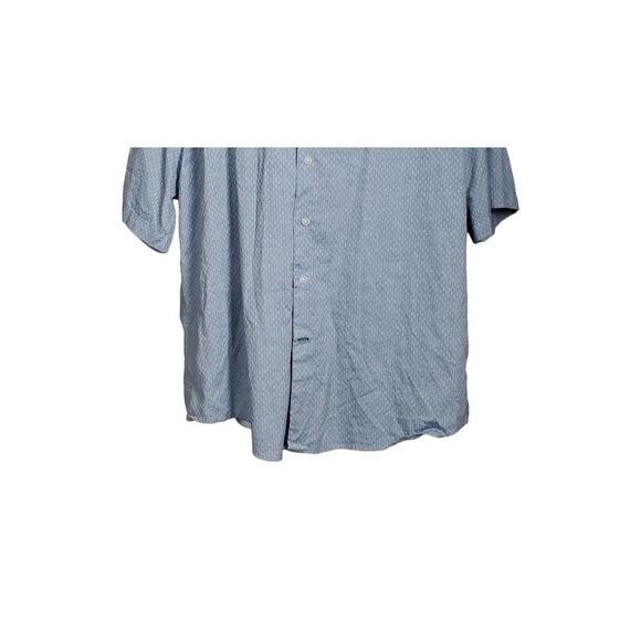 Joseph Abboud Sport Shirt XXL Button Up Short Sleeve Blue Geometric Print Casual - Picture 3 of 9